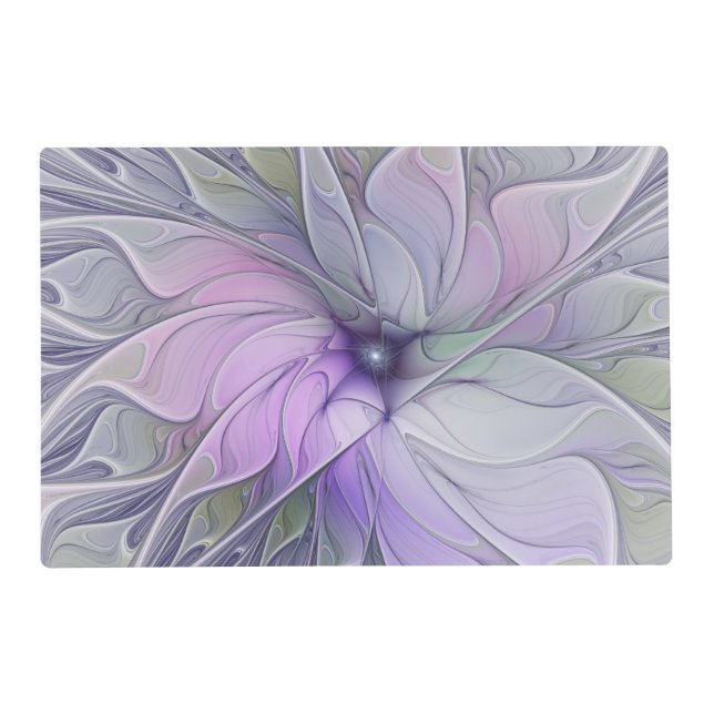 Stunning Beauty Modern Abstract Fractal Art Flower Placemat (Front)