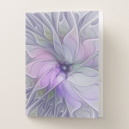 Stunning Beauty Modern Abstract Fractal Art Flower Pocket Folder