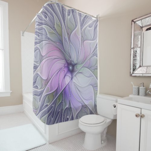 Stunning Beauty Modern Abstract Fractal Art Flower Shower Curtain