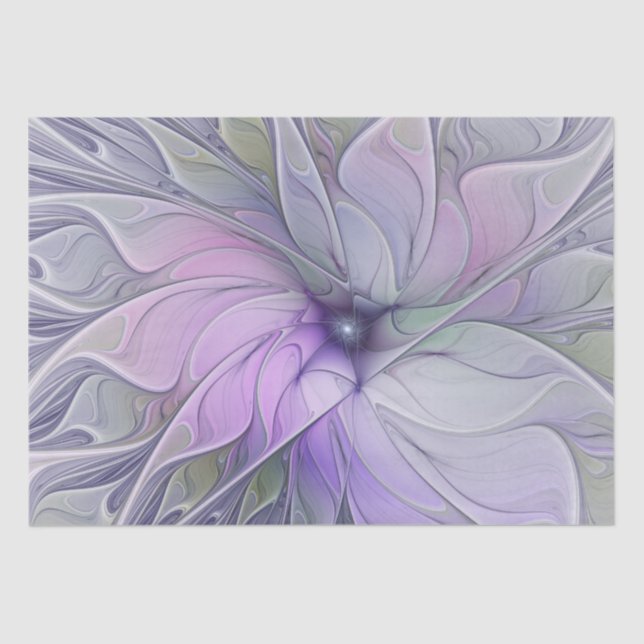 Stunning Beauty Modern Abstract Fractal Art Flower Tissue Paper (Front)