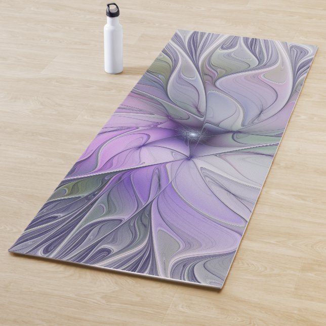 Stunning Beauty Modern Abstract Fractal Art Flower Yoga Mat (In Situ)