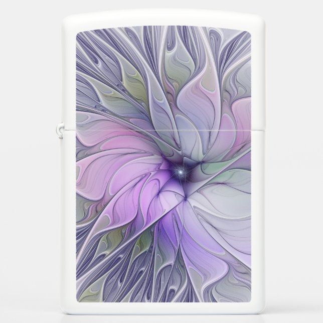 Stunning Beauty Modern Abstract Fractal Art Flower Zippo Lighter (Front)