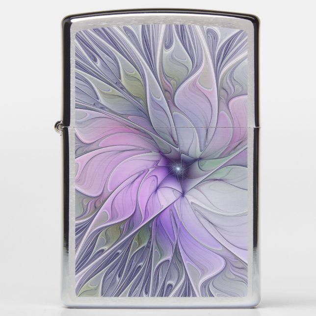 Stunning Beauty Modern Abstract Fractal Art Flower Zippo Lighter (Front)
