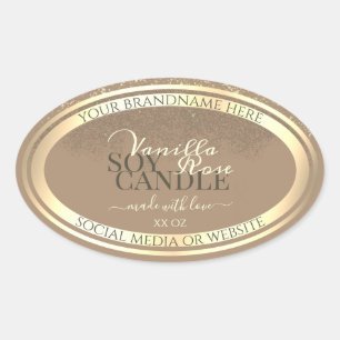 Stunning Beige Product Packaging Labels Gold Frame