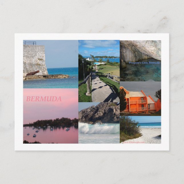 Stunning Bermuda Photo Collage Postcard (Front)