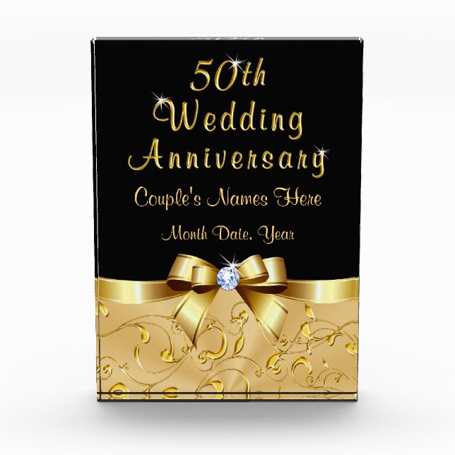 Stunning Black and Gold 50 Year Anniversary Gift (Front)