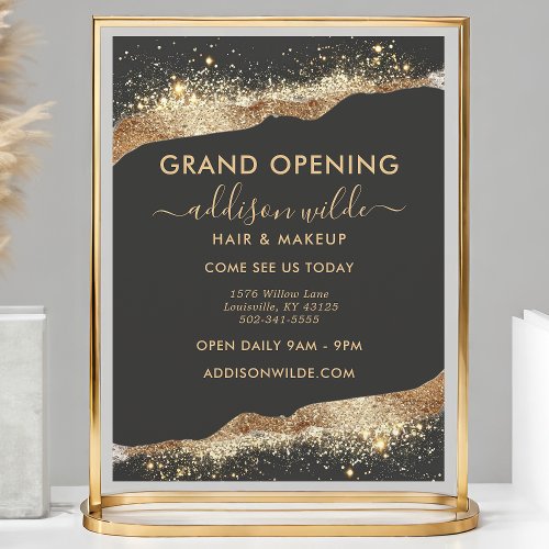 Stunning Black And Gold Glitter Script Business Flyer