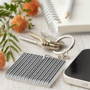 Stunning Black and White Abstract Dots Background  Keychain