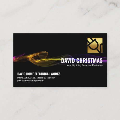 Stunning Black Electrical Lightning Electrician Business Card