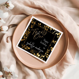 Stunning Black & Gold 21st Surprise Birthday Party Napkins