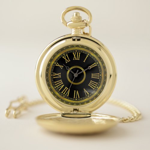 Stunning Black Gold Pocket Watch