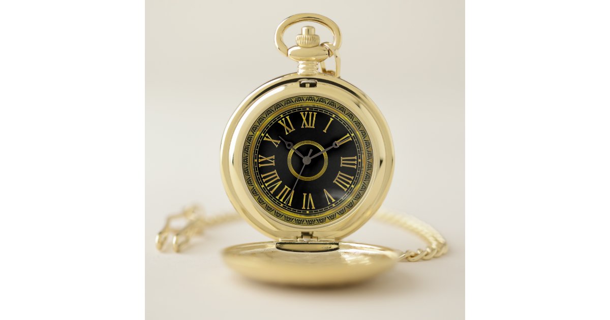 Stunning Black Gold Pocket Watch Zazzle