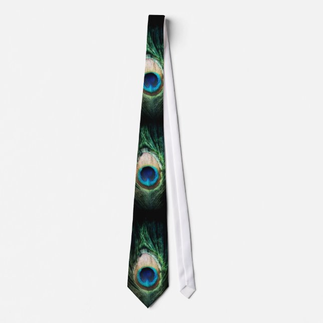 Stunning Black Peacock Neck Tie (Front)
