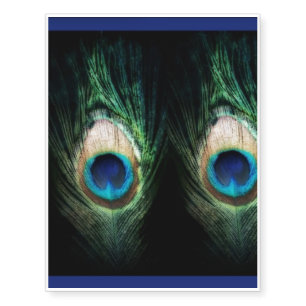 Stunning Black Peacock Temporary Tattoos