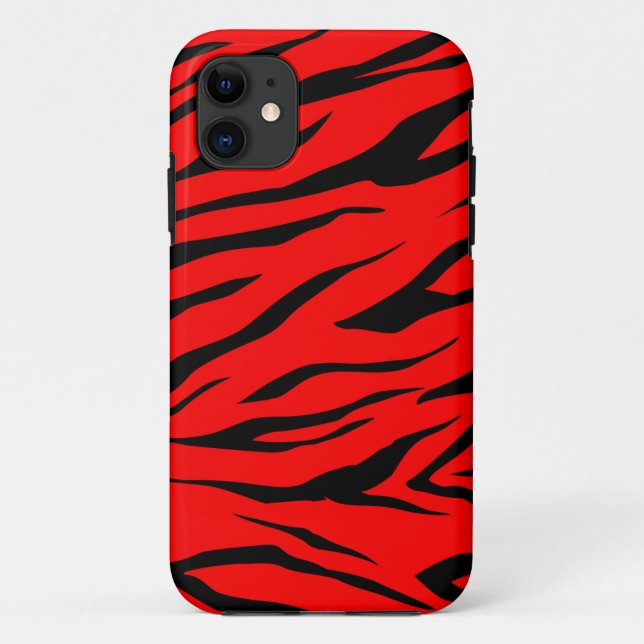 Stunning Black/Red Tiger Print - iPhone 5 Case (Back)