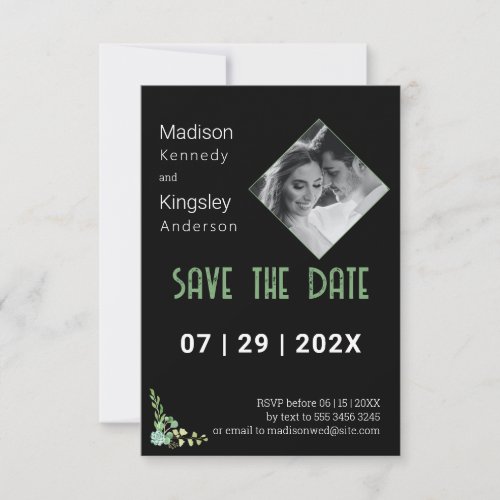 Stunning Black Save the Date Photo Fab