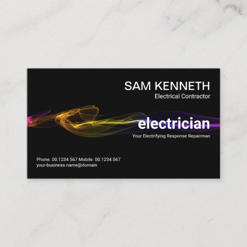 Stunning Black Striking Electric Lightning Business Card