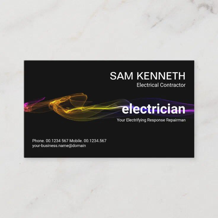 Stunning Black Striking Electric Lightning Business Card | Zazzle