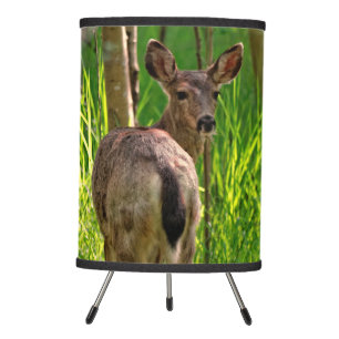 Stunning Black-Tailed Deer in the Forest Tripod Lamp