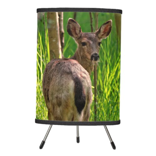 Stunning Black_Tailed Deer in the Forest Tripod Lamp