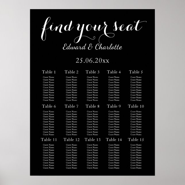 Stunning Black Wedding  Poster (Front)