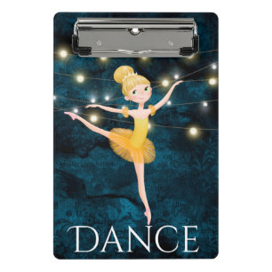 Stunning Blond Ballerina Blue Background and Light Mini Clipboard