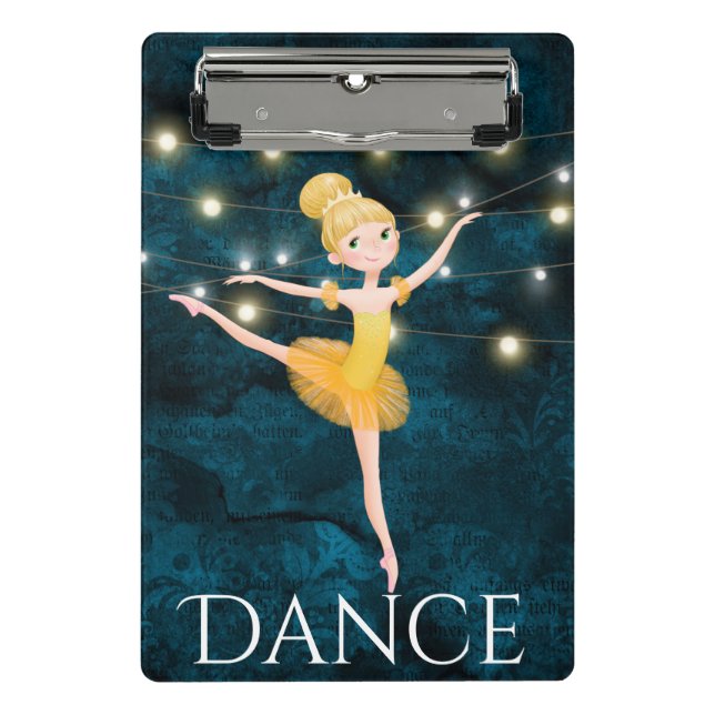 Stunning Blond Ballerina Blue Background and Light Mini Clipboard (Front)