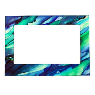 Stunning Blue Alcohol Ink Painting Magnetic Frame
