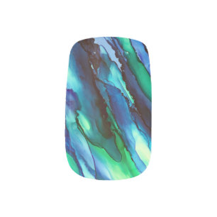 Stunning Blue Alcohol Ink Painting Minx Nail Art