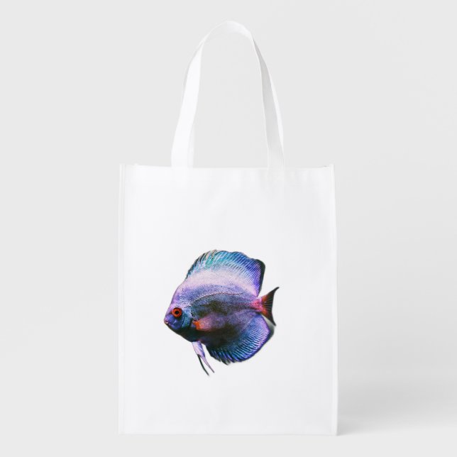 Stunning Blue and Purple Discus Fish Tote Bag (Front)