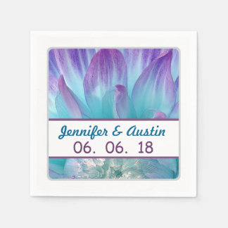 Stunning Blue and Purple Wedding Dahlia A09 Napkins