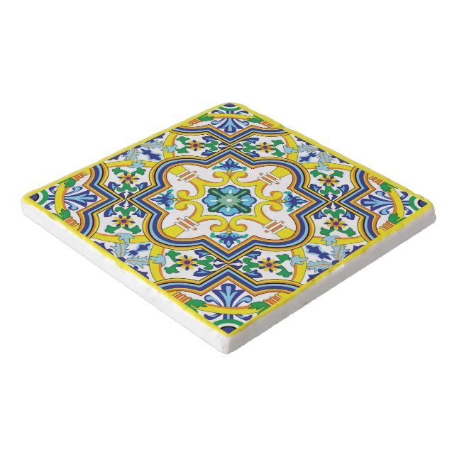 💛💙💚Stunning blue and yellow Azulejos  Trivet (Corner)