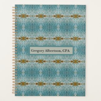 Stunning Blue Glass Tile with Faux Gold Accents Planner