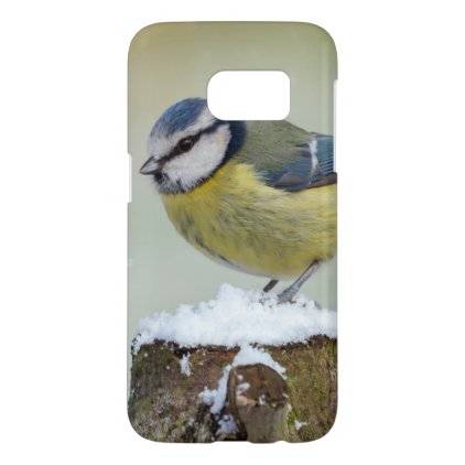 Stunning blue tit wild bird in the snow samsung galaxy s7 case