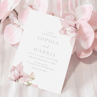 Stunning Blush Floral Elegance Wedding Invitation