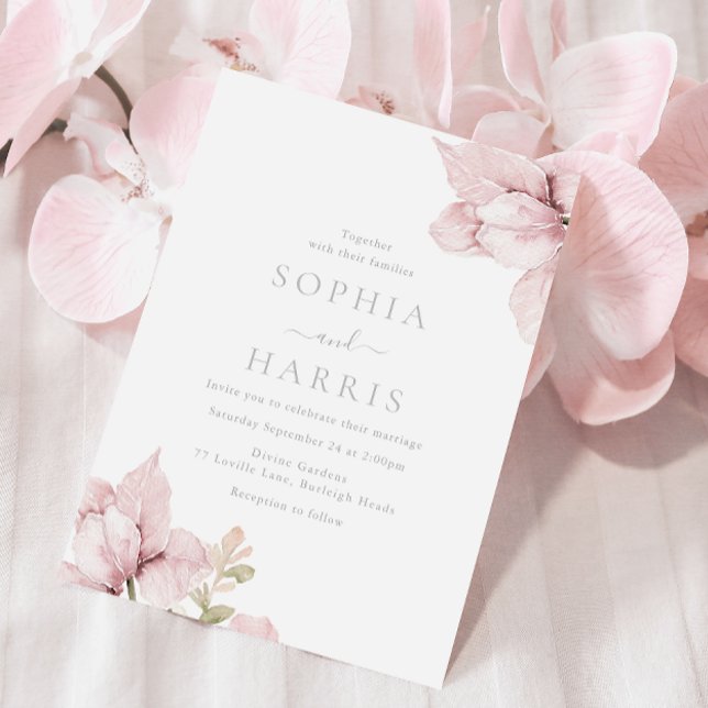 Stunning Blush Floral Elegance Wedding Invitation (Creator Uploaded)