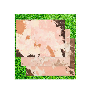 Stunning Boho Cowhide Blush Western Cow Wrapping Paper Sheets