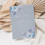 Stunning Boho Dusty Blue Wedding Invitation