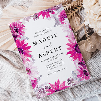 Stunning Bold Floral Frame Wedding Invitation