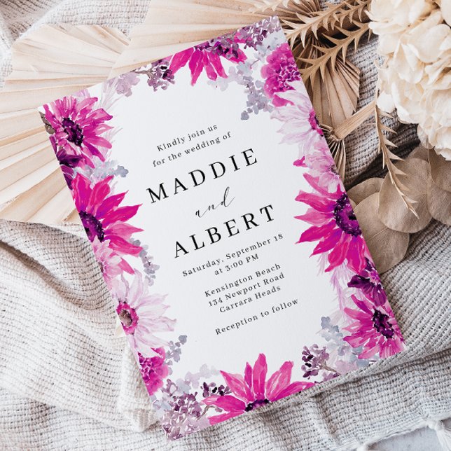 Stunning Bold Floral Frame Wedding Invitation (Creator Uploaded)