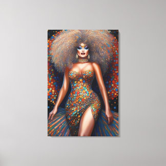 Stunning Bombshell Drag Queen Portrait Canvas Print