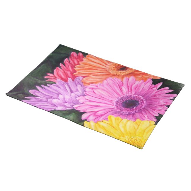 STUNNING BRIGHT GERBERA FLORAL PLACEMAT (On Table)
