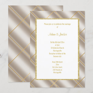 STUNNING BRONZE METALLIC WEDDING 2 INVITATION