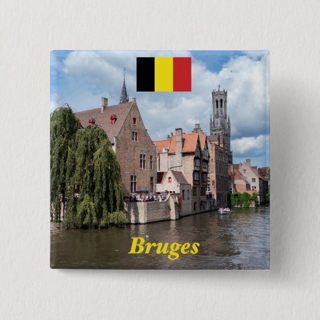 Stunning! Bruges - Belgium Pinback Button (Front)