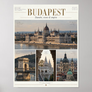 Stunning Budapest Photography – Four Iconic Views  Poster