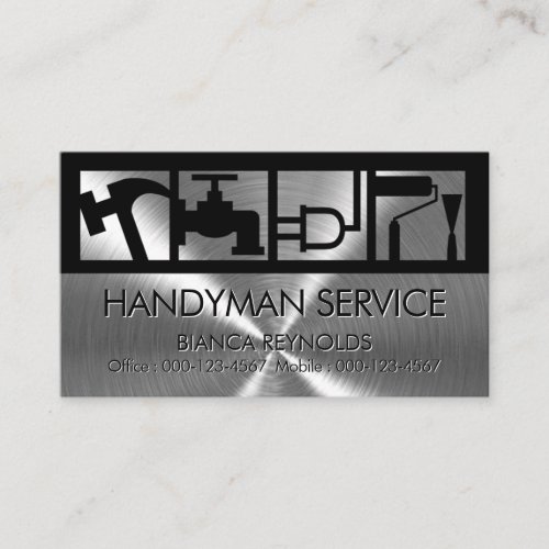 Stunning Builder Tools On Steel Business Card