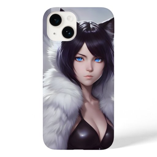 Stunning catgirl with piercing blue eyes Case-Mate iPhone 14 case