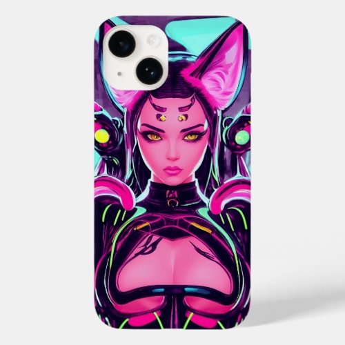 Stunning catgirl with the essence of retrofuturism Case_Mate iPhone 14 case