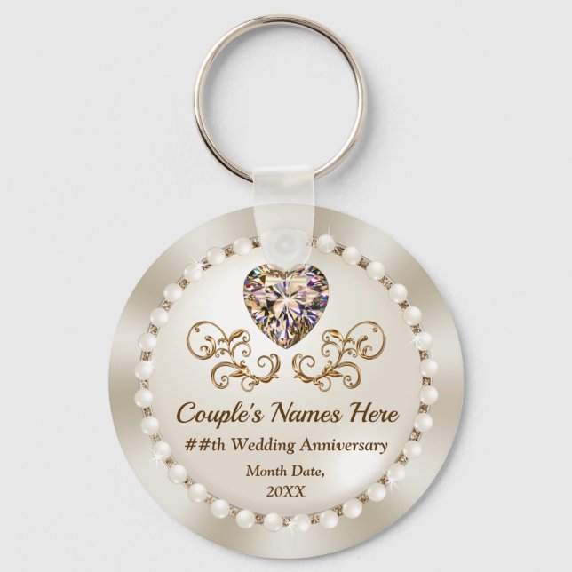 Stunning Cheap, Wedding Anniversary Party Favors Keychain (Front)