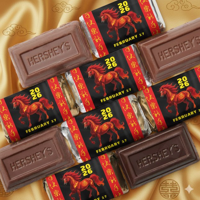 Stunning Chinese Year of the Fire Horse 2026 Hershey's Miniatures (Chinese New Year of the Fire Horse 2026 Hershey's Chocolate Minis Cover Photo)